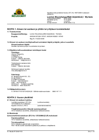 Sicherheitsdatenblatt 2025-02 fi-FI
